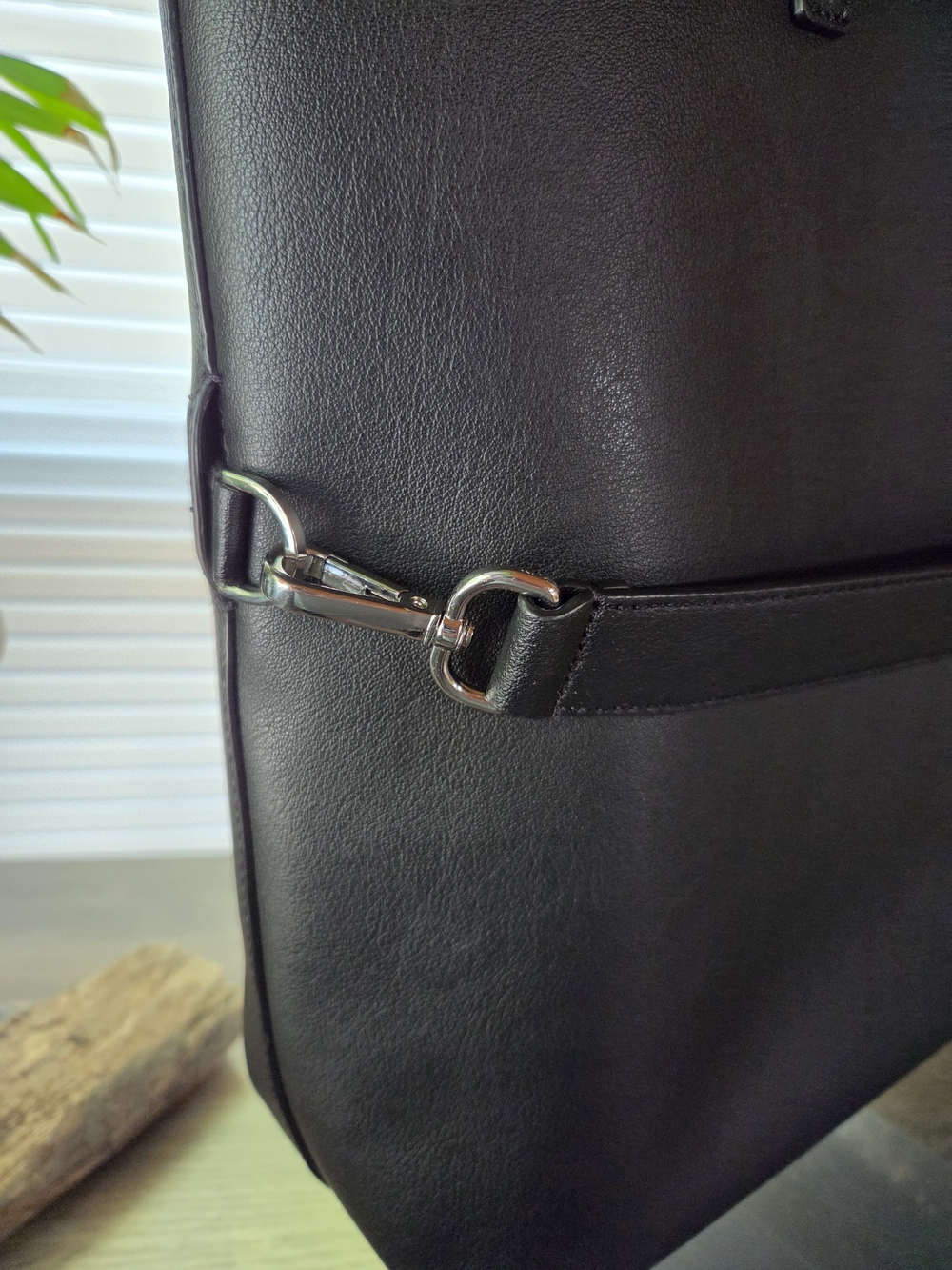 Away Black Leather Large Tote Bag Travel Business Men's Women's - Picture 4 of 11